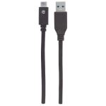 Manhattan SuperSpeed+ USB-C Anschlusskabel, USB 3.1, Gen 2, Typ A Stecker - Typ C Stecker, 10 Gbps, 1 m, Schwarz