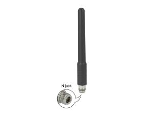 DeLOCK GSM, UMTS Antenne N Buchse 2 dBi 17,8 cm omnidirektional starr mit flexiblem Materialien outdoor schwarz
