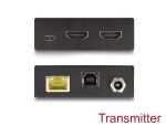 DELOCK HDMI KVM Extender Set über Cat.6 Kabel 4K 60 Hz 70 m