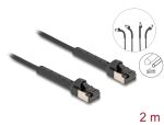 DELOCK RJ45 Netzwerkkabel Cat.6A U/FTP winkelbar 2m schwarz