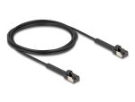DELOCK RJ45 Netzwerkkabel Cat.6A U/FTP winkelbar 2m schwarz