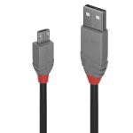 Lindy 36730 USB Kabel USB 2.0 0,2 m USB A Micro-USB B 0,48 Gbit/s Schwarz, Grau
