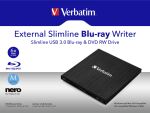 Verbatim External Slimline Optisches Laufwerk Blu-Ray RW Schwarz