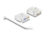 DeLOCK Keystone Modul RJ45 Buchse zu LSA Cat.6 UTP werkzeugfrei mit Staubschutzklappe weiß / schwarz