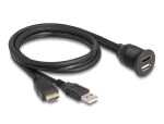 DeLOCK Kabel HDMI-A Stecker und USB 2.0 Typ-A Stecker zu HDMI-A Buchse und USB 2.0 Typ-A Buchse zum Einbau wasserfest 1 m