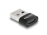DeLOCK USB 2.0 Adapter USB Typ-A Stecker zu USB Type-C Buchse schwarz