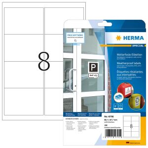 HERMA 10795 selbstklebendes Etikett Abgerundetes Rechteck Permanent Weiß 160 Stück(e)