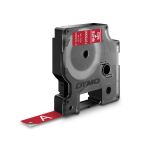 DYMO Original D1 Hochleistungs-Etikettenband | weiß auf rot | 12 mm x 3 m | permanent haftendes Vinyl-Schriftband | für LabelManager-Beschriftungsgerät