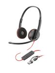 HP Poly Blackwire 3220 USB-C Stereo-Headset + USB-C/A-Adapter
