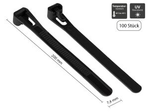 Alcasa KAB-R20S74 Kabelbinder Lösbarer Kabelbinder Nylon Schwarz 100 Stück(e)