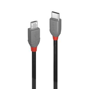 Lindy 36893 USB Kabel USB 2.0 3 m USB C Micro-USB B 0,48 Gbit/s Schwarz