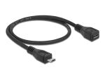 USB Verl. Delock Micro-B -> Micro-B St/Bu 0.50m sw