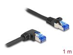 DELOCK RJ45 NWK Cat.6A S/FTP gerade gewinkelt 1m schwarz