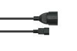 Kabelmeister SK1402-S005 Stromkabel Schwarz 0,5 m IEC C14 Netzstecker Typ F