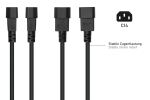 Kabelmeister SK1402-S005 Stromkabel Schwarz 0,5 m IEC C14 Netzstecker Typ F