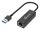 MediaRange USB-A Netzwerkadaper mit RJ45 Port, 10/100/1000 Mbps, 20cm, Schwarz