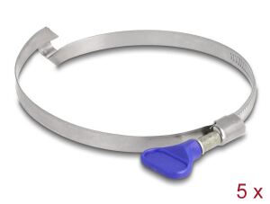 DeLOCK Schlauchschelle Edelstahl 400 mit Brücke linksgängig und Flügelmutter 80 - 100 mm 5 Stück