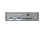 Conceptronic DONN25G 15-in-1 DisplayLink USB 3.2 Gen 2 Dockingstation, 4K60Hz Triple-Display, HDMI x 2, DisplayPort, USB-C 10 Gbit/s x 2, USB-A 10 Gbit/s x 2, USB-A 5 Gbit/s x 2, SD, TF/MicroSD, GbE, Audio, DC-Eingang, Sicherheitssteckplatz, PD 3,0