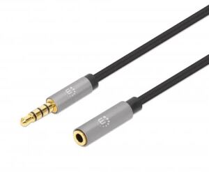 Manhattan 356046 Audio-Kabel 3 m 3.5mm Schwarz, Silber