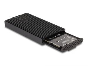 DeLOCK Externes Gehäuse USB 20 Gbps für 2 x M.2 NVMe PCIe SSD mit USB Type-C Buchse und RAID - werkzeugfrei