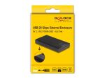 DeLOCK Externes Gehäuse USB 20 Gbps für 2 x M.2 NVMe PCIe SSD mit USB Type-C Buchse und RAID - werkzeugfrei