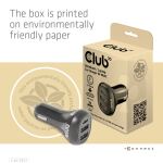 CLUB3D CAC-1921 Ladegerät für Mobilgeräte Laptop Schwarz Zigarettenanzünder Auto