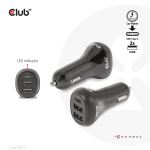 CLUB3D CAC-1921 Ladegerät für Mobilgeräte Laptop Schwarz Zigarettenanzünder Auto