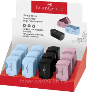 Faber-Castell 182774 Anspitzer Manueller Bleistiftspitzer Schwarz, Blau, Pink