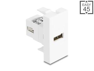 DELOCK Easy 45 Modul USB 2.0 Typ-A BU zu USB 2.0 Typ-A BU ws