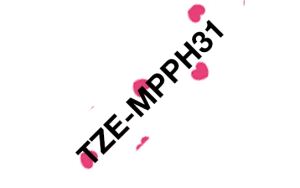 Brother TZE-MPPH31 Etiketten erstellendes Band Schwarz auf Rosa