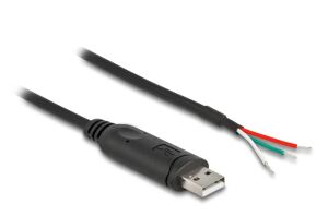 DeLOCK Adapterkabel USB 2.0 Typ-A zu seriell RS-485 3 x offene Kabelenden 0,5 m