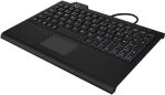 KeySonic KSK-3210ELU (DE), Super-Mini Tastatur, Hintergrundbeleuchtung, Touchpad, schwarz