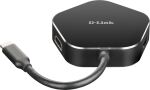 D-Link DUB-M420 laptop-dockingstation & portreplikator Kabelgebunden Thunderbolt 3 Aluminium, Schwarz