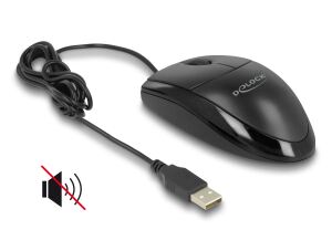 DELOCK Optische USB Desktop Maus-Lautlos schwarz