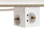 DeLOCK Steckdosenwürfel mit Verlängerungskabel 3-fach mit Kindersicherung und USB Ladegerät, 1,5 m Kabel, weiß