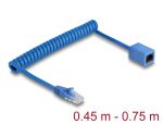 DELOCK RJ45Spiralkabel Stecker zu Buchse Cat.6UTP 0,45-0,75m
