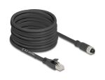 DELOCK M12 Kabel X-kodiert 8 Pin Bu zu RJ45 St 10 m schwarz