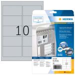 HERMA Typenschildetiketten A4 96x50.8 mm silber extrem...