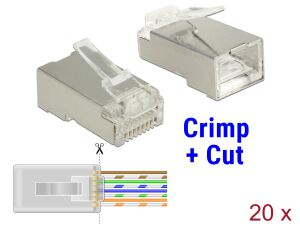 DELOCK Crimp&Cut RJ45 St Cat6 STP 20Stk