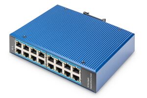 Digitus 16 Port Gigabit Ethernet Netzwerk Switch, Industrial, Unmanaged