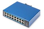Digitus 16 Port Gigabit Ethernet Netzwerk Switch, Industrial, Unmanaged