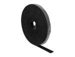 DELOCK Klettband auf Rolle L 10 m x B 15 mm schwarz