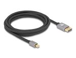 DeLOCK Mini DisplayPort zu DisplayPort Kabel 8K 60 Hz 3 m grau Metall ohne Einrastfunktion