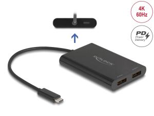DELOCK Adapter USB Type-C zu 2 x DisplayPort 4K 60 Hz