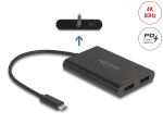 DELOCK Adapter USB Type-C zu 2 x DisplayPort 4K 60 Hz