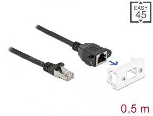 DELOCK Easy 45 Modul S/FTP RJ45 Stecker zu RJ45 BU ca.50cm