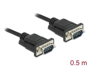 DeLOCK Seriell Kabel RS-232 D-Sub9 Stecker zu Stecker mit schmalem Steckergehäuse 0,5 m