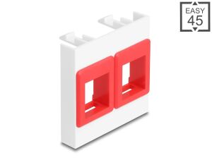 DELOCK Easy 45 Modul 2x Keystone Halterungen 45x45 mm ws/rt