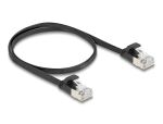 DELOCK Patchkabel gewinkelt RJ45 S/STP Cat6A 0.5m schwarz