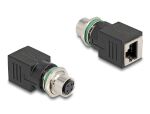 DELOCK M12 Adapter D-kodiert 4 Pin Buchse zu RJ45 Bu gerade